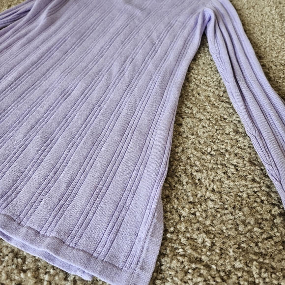 Caslon Lavender Ribbed Cardigan with 1 Button Enclosure, Size XS - Picture 8 of 8